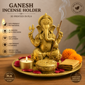 Ganesh Incense Holder Tray – PLA & Resin Decorative Statue with Incense Disk – Spiritual Home Décor – Meditation Altar Gift – Free UK Shipping