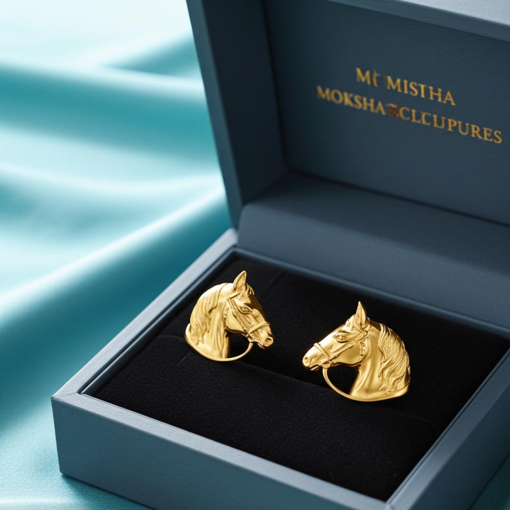 Horse Stud Earrings | 925 Sterling Silver & Brass | Equestrian Jewellery