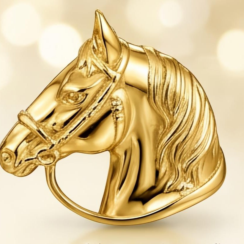 Solid Gold Horse Stud Earrings | 9k 14k 18k Equestrian Jewellery