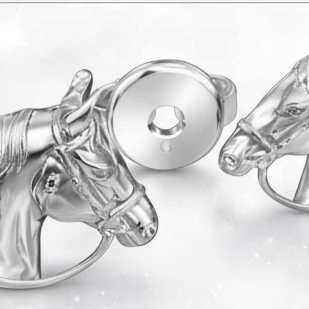 Solid Gold Horse Stud Earrings | 9k 14k 18k Equestrian Jewellery