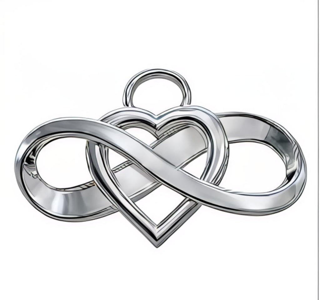 Infinity Heart Pendant Necklace – Solid Gold, Silver or Brass – Romantic Love Symbol Jewelry