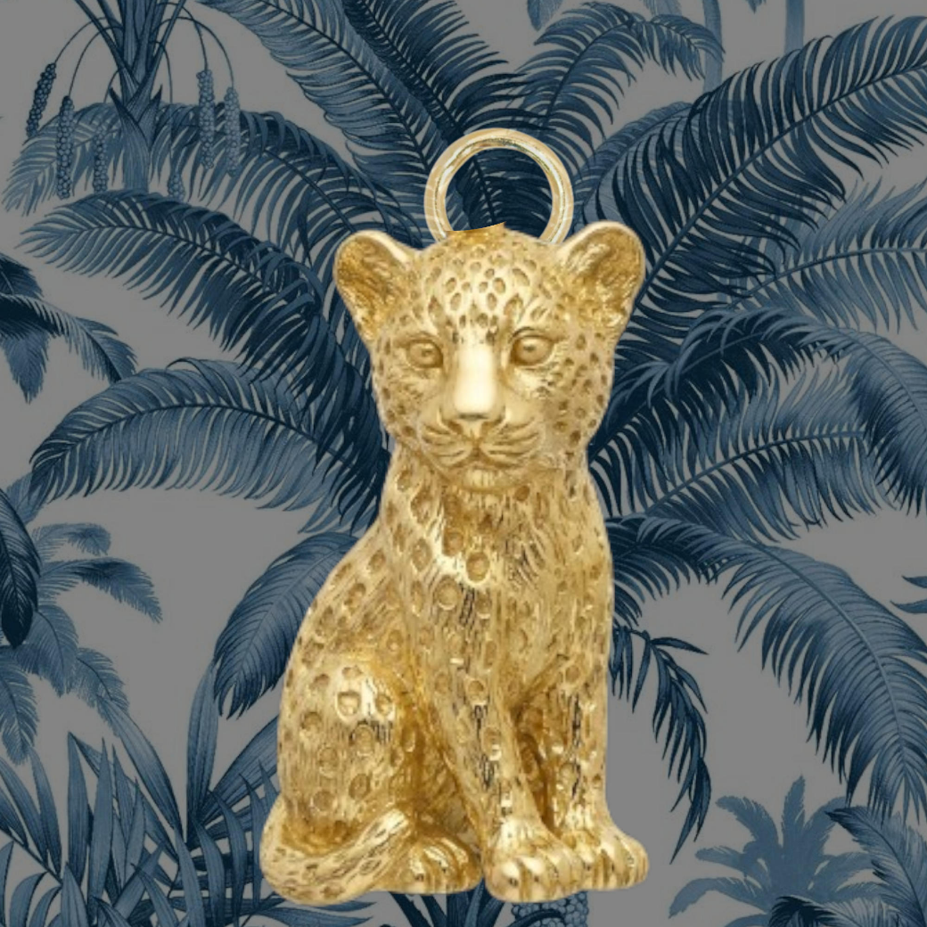Leopard Cub Pendant – Sterling Silver or Brass – Detailed Wildlife Statement Jewelry