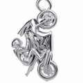 Sterling Silver Racing Motorbike Pendant Necklace – Detailed Sport Bike Charm for Bikers