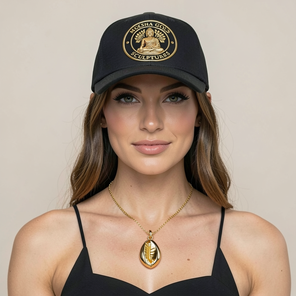 Solid Gold Cowrie Shell Pendant – Ocean-Inspired Luxury Charm
