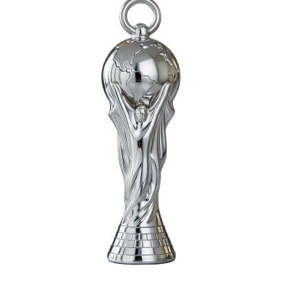 35mm World Champion Trophy Pendant Charm – Gold-Tone Metal Alloy – Football Cup Necklace