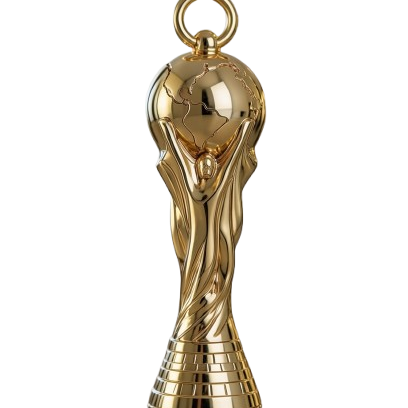35mm World Champion Trophy Pendant Charm – Gold-Tone Metal Alloy – Football Cup Necklace
