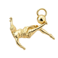 Footballer Bicycle Kick Pendant 30mm Soccer Player Necklace Charm Silver or Brass Sports Jewelry