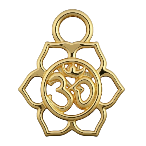 Minimalist Om Lotus Necklace Pendant – Elegant Traditional Jewelry Design