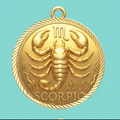 Scorpio Zodiac Pendant Necklace in Gold, Silver or Brass – Unisex 3D Horoscope Jewelry with Jump Ring, Astrology Charm