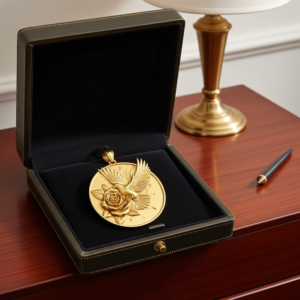 Hummingbird Necklace Gold Rose Pendant | 9K 14K 18K Gold Bird Necklace | Engraved Floral Jewelry | Nature Gift for Women | Handmade Charm