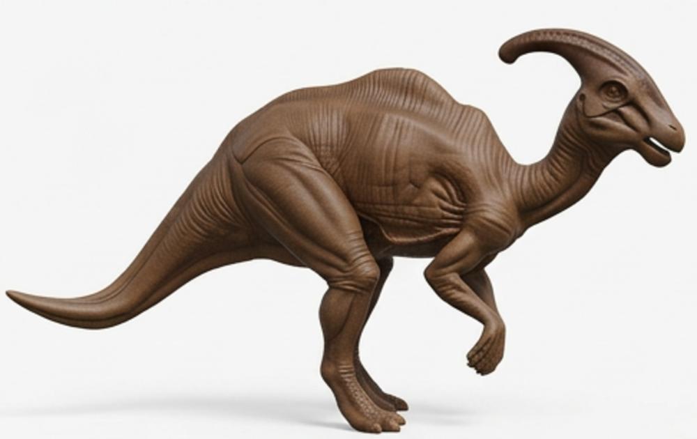 Parasaurolophus Dinosaur 3D Print (130mm) – Detailed Crest Dino Model – PLA, Nylon, Resin, TPU – Free Shipping
