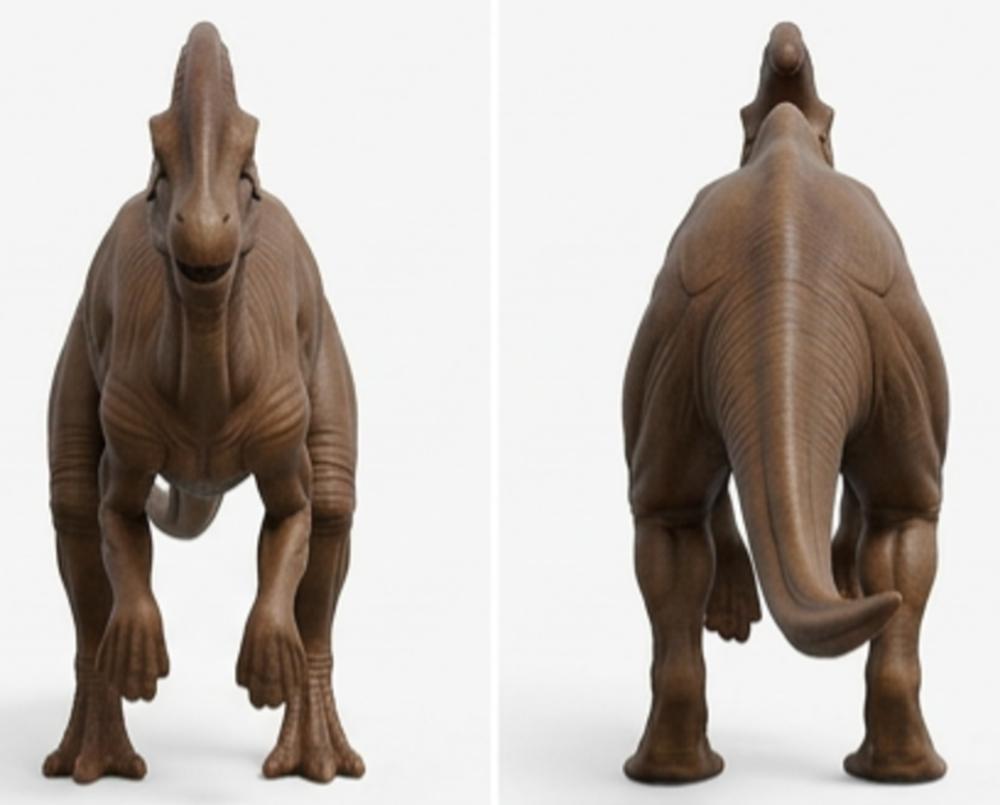 Parasaurolophus Dinosaur 3D Print (130mm) – Detailed Crest Dino Model – PLA, Nylon, Resin, TPU – Free Shipping