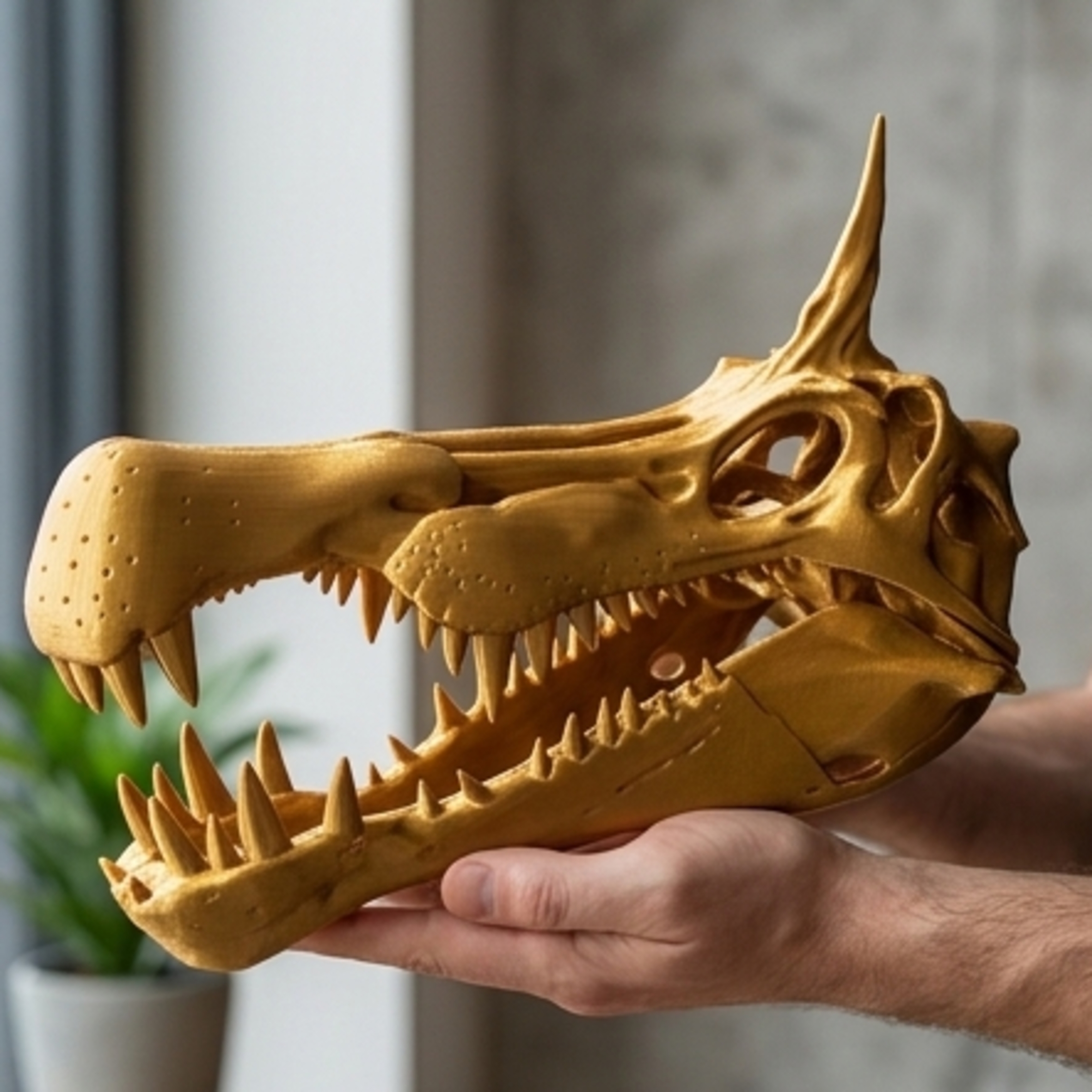 Spinosaurus Skull 250mm | 3D Printed Dinosaur Skull Replica | Collectible Prehistoric Sculpture