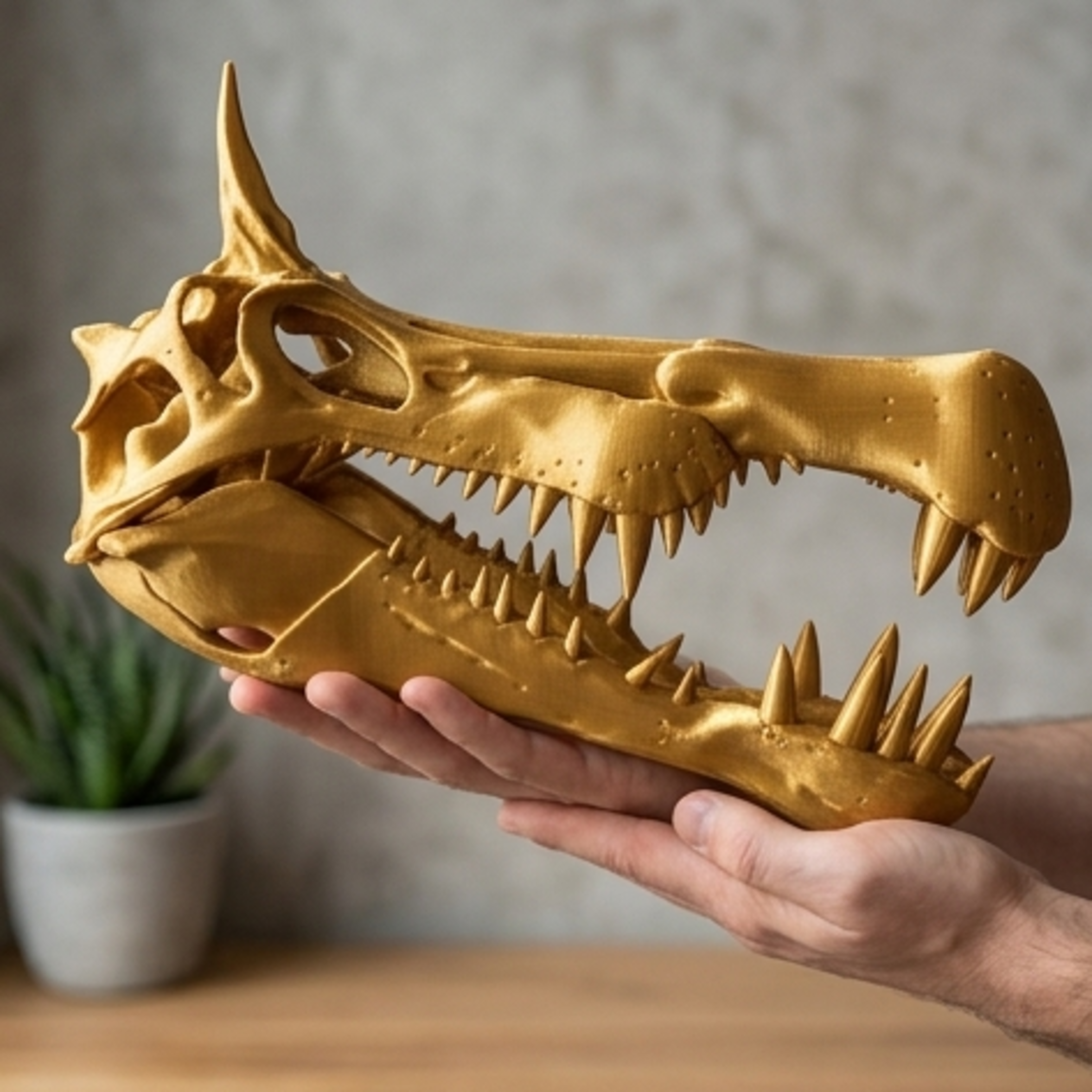 Spinosaurus Skull 250mm | 3D Printed Dinosaur Skull Replica | Collectible Prehistoric Sculpture