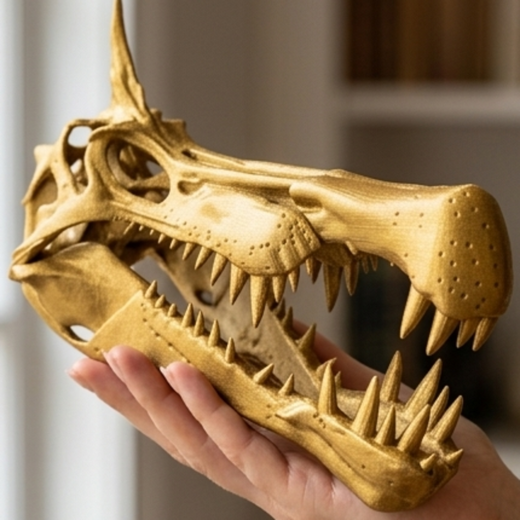Spinosaurus Skull 250mm | 3D Printed Dinosaur Skull Replica | Collectible Prehistoric Sculpture