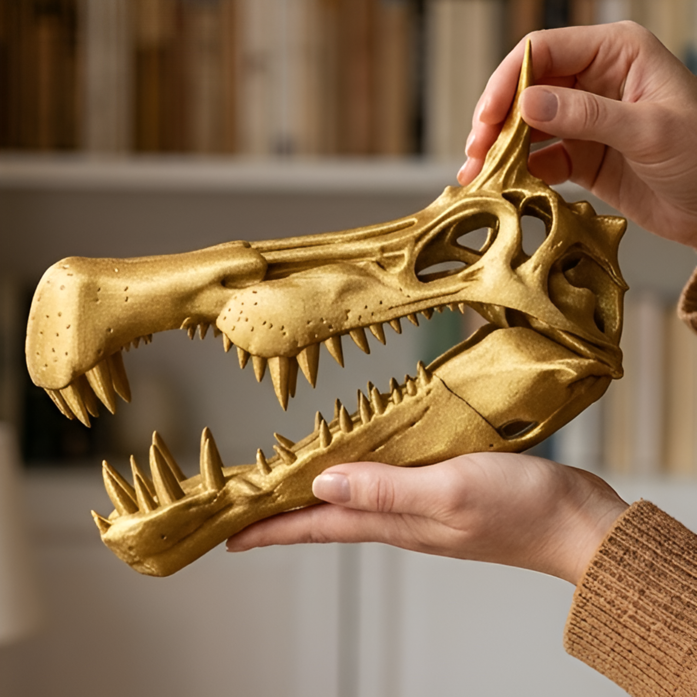 Spinosaurus Skull 250mm | 3D Printed Dinosaur Skull Replica | Collectible Prehistoric Sculpture