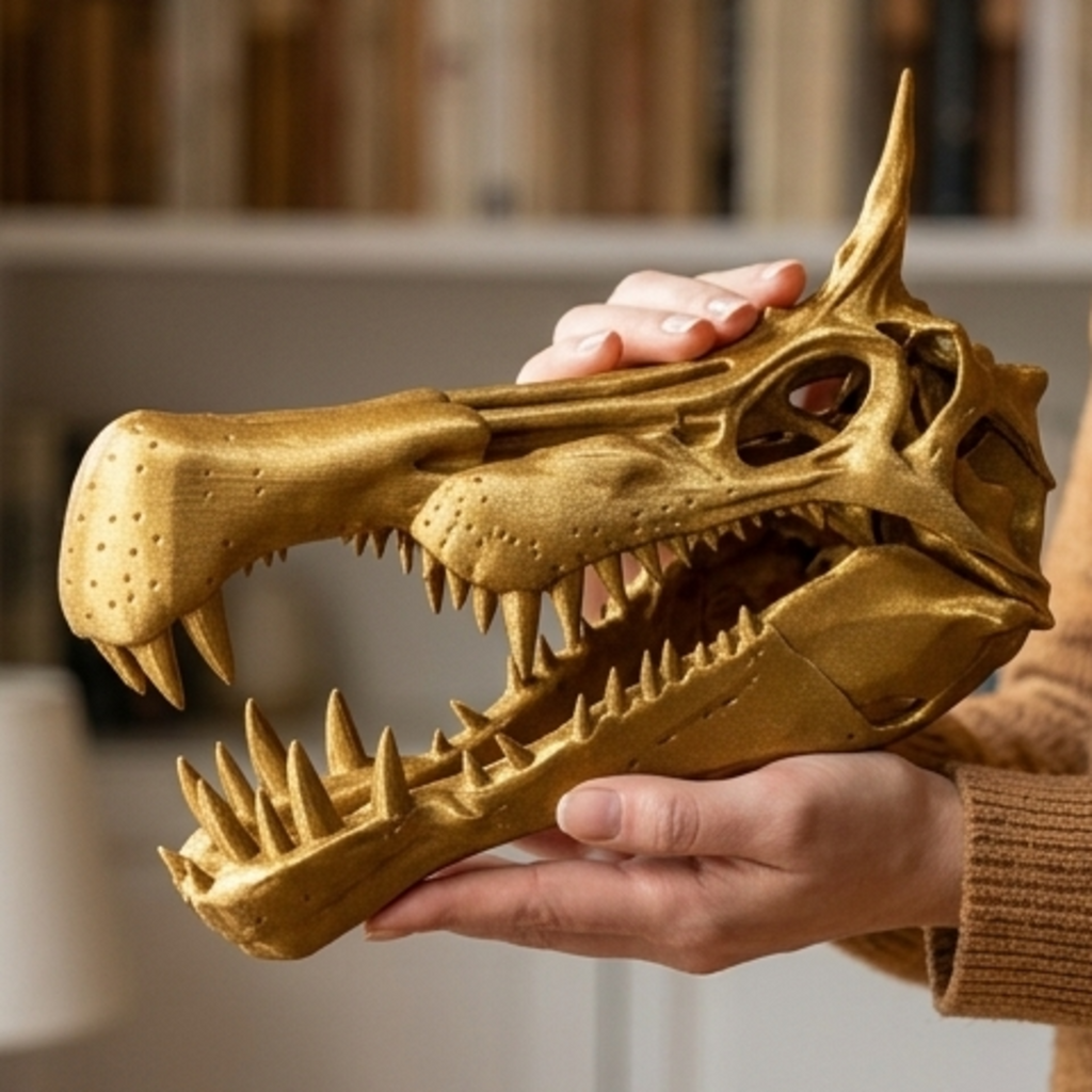 Spinosaurus Skull 250mm | 3D Printed Dinosaur Skull Replica | Collectible Prehistoric Sculpture
