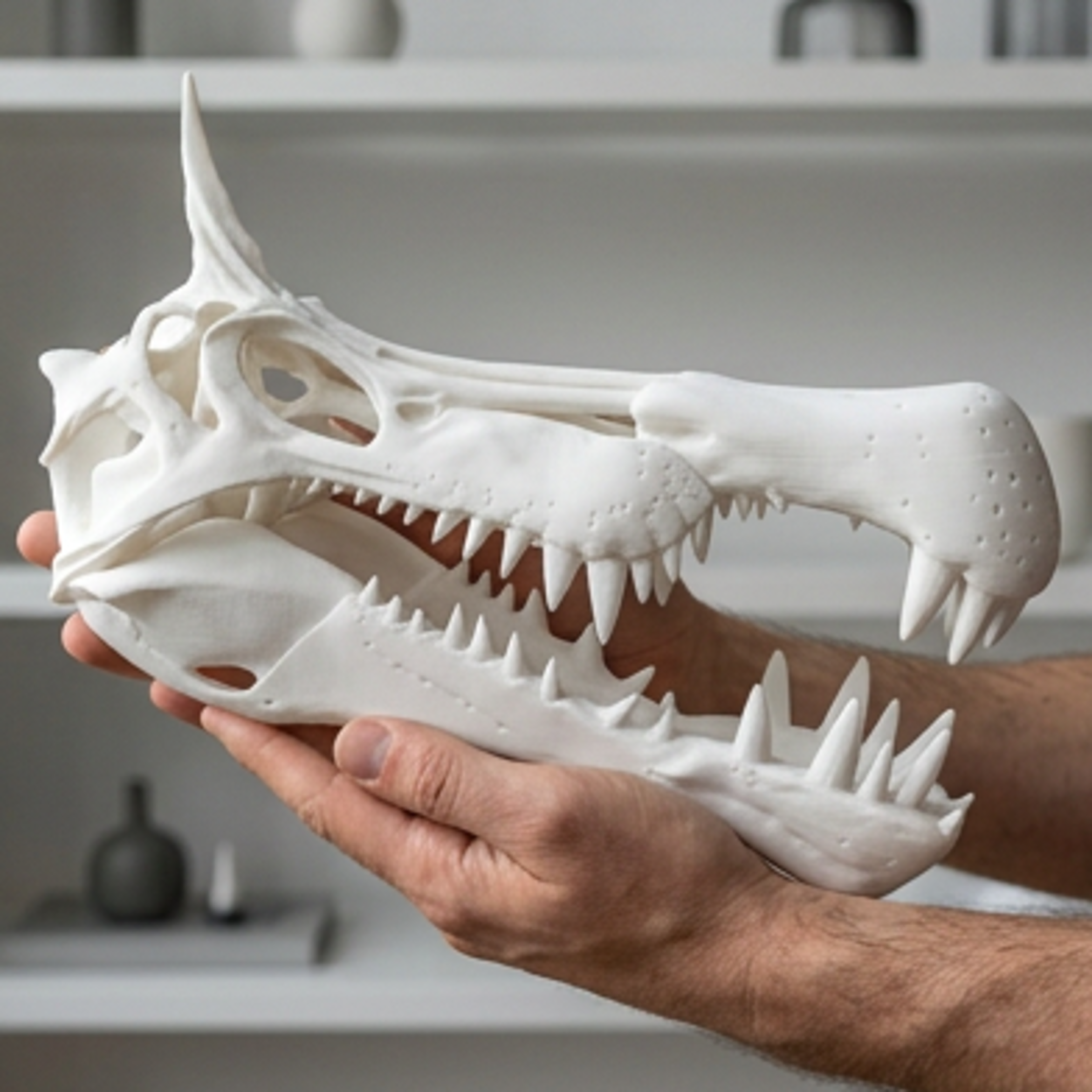 Spinosaurus Skull 250mm | 3D Printed Dinosaur Skull Replica | Collectible Prehistoric Sculpture