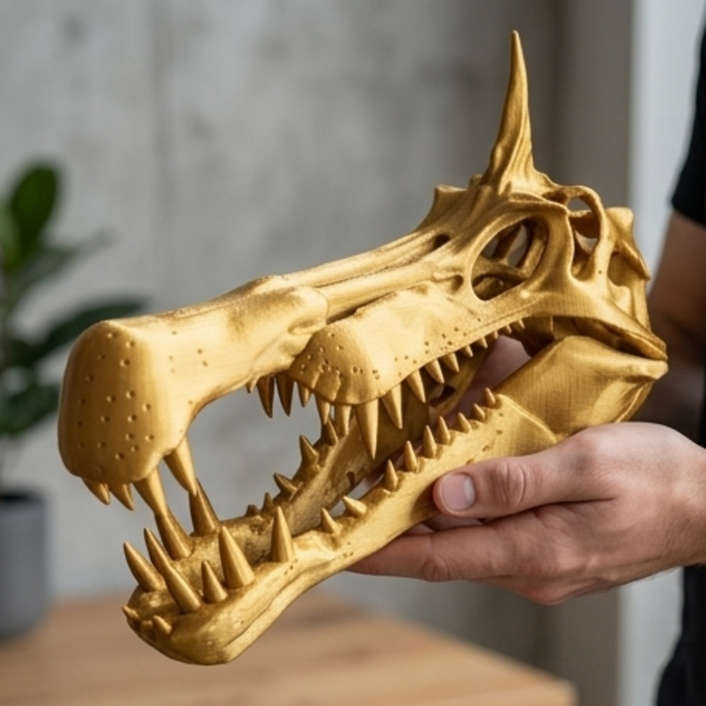 Spinosaurus Skull 250mm | 3D Printed Dinosaur Skull Replica | Collectible Prehistoric Sculpture