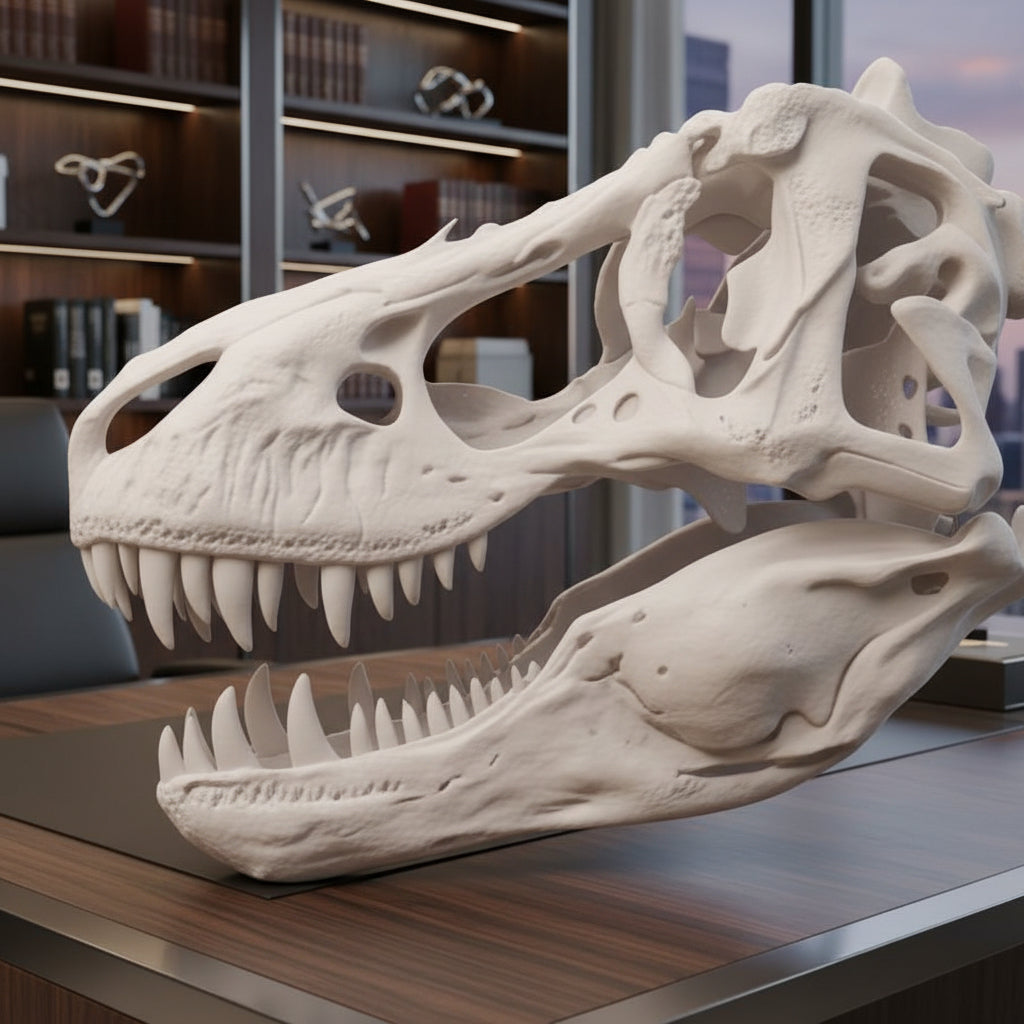 T-Rex Skull 250mm | 3D Printed Tyrannosaurus Rex Skull Replica | Collectible Prehistoric Sculpture