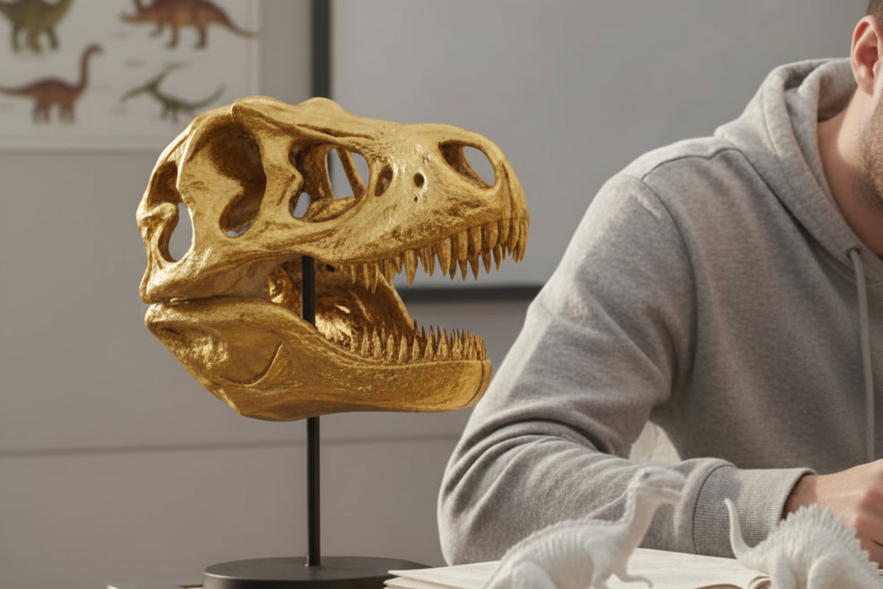 T-Rex Skull 250mm | 3D Printed Tyrannosaurus Rex Skull Replica | Collectible Prehistoric Sculpture