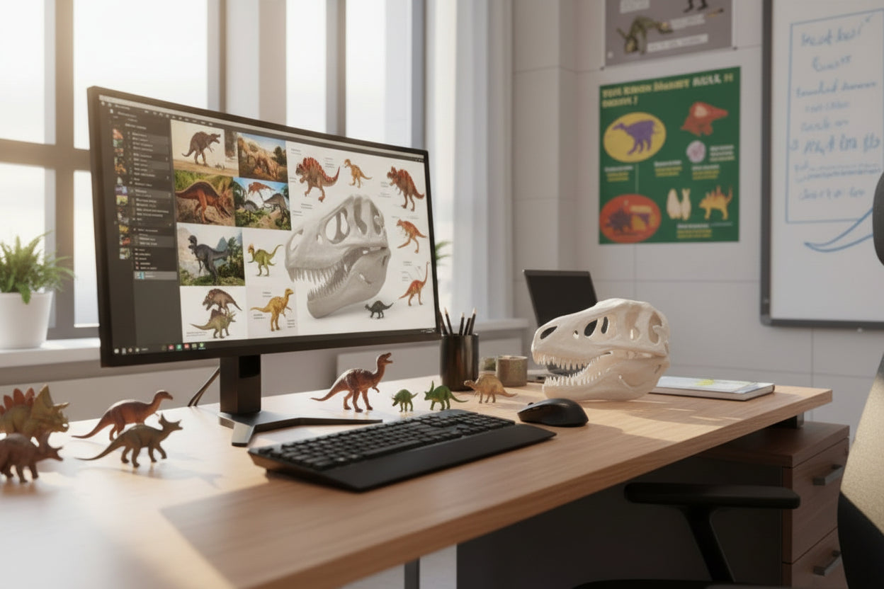 T-Rex Skull 250mm | 3D Printed Tyrannosaurus Rex Skull Replica | Collectible Prehistoric Sculpture