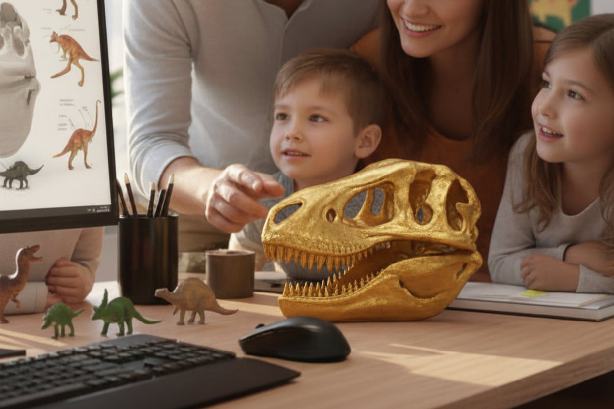 T-Rex Skull 250mm | 3D Printed Tyrannosaurus Rex Skull Replica | Collectible Prehistoric Sculpture
