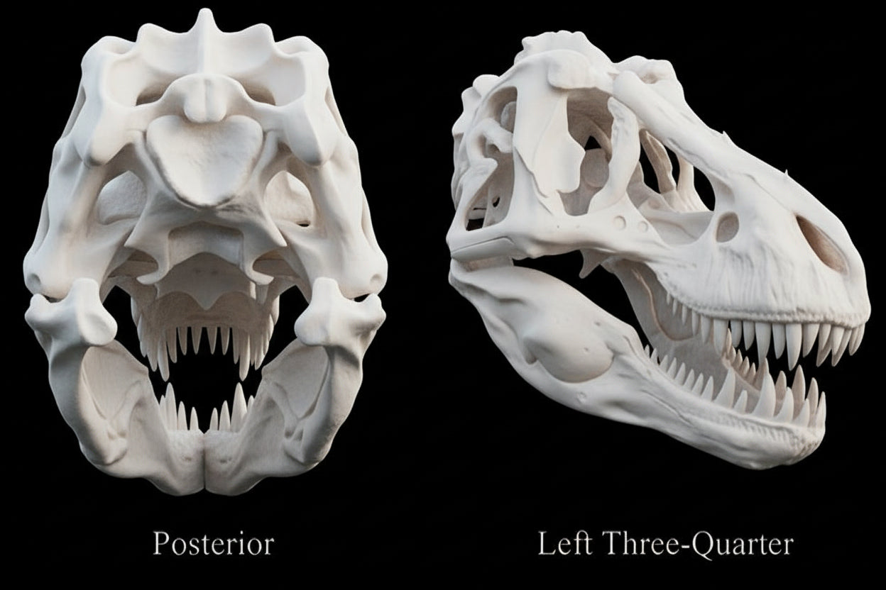 T-Rex Skull 250mm | 3D Printed Tyrannosaurus Rex Skull Replica | Collectible Prehistoric Sculpture