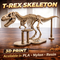 T Rex Skeleton 3D Print with Stand in high polish PLA by MokshaGoldSculptures.