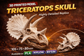 Triceratops Skull Replica 3D Print – Detailed Dinosaur Skull Model | PLA, Nylon & Resin