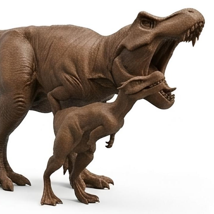 T-Rex Dinosaur Pair 3D Print (130mm) – Adult & Baby Tyrannosaurus Rex – PLA, Nylon, Resin, TPU – Detailed Dino Model Gift