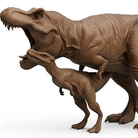 T-Rex Dinosaur Pair 3D Print (130mm) – Adult & Baby Tyrannosaurus Rex – PLA, Nylon, Resin, TPU – Detailed Dino Model Gift