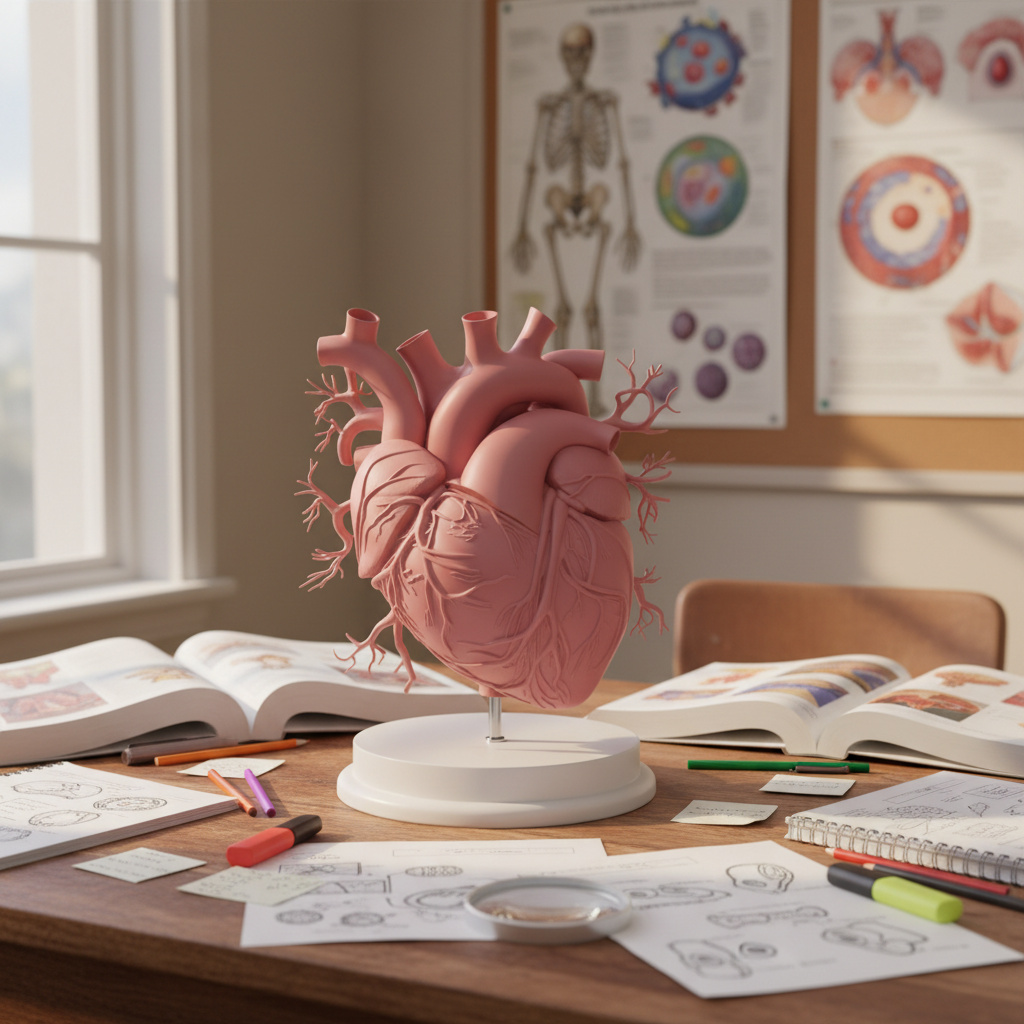 Anatomical Heart Model 250mm, Realistic Human Heart Sculpture, 3D Printed PLA, Medical Model, Anatomy Decor, Educational Gift