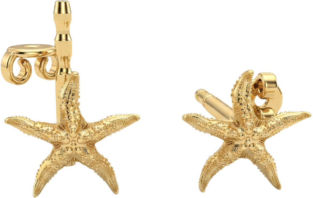 Starfish Stud Earrings | 9K Gold, Sterling Silver or Brass | Beach Jewelry | Ocean Inspired Earrings | Sea Star Studs | Coastal Gift for Her