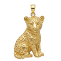 Leopard Cub Pendant – Gold, Silver & Brass Jewelry, Animal Charm, Gift for Wildlife and Jewelry Lovers