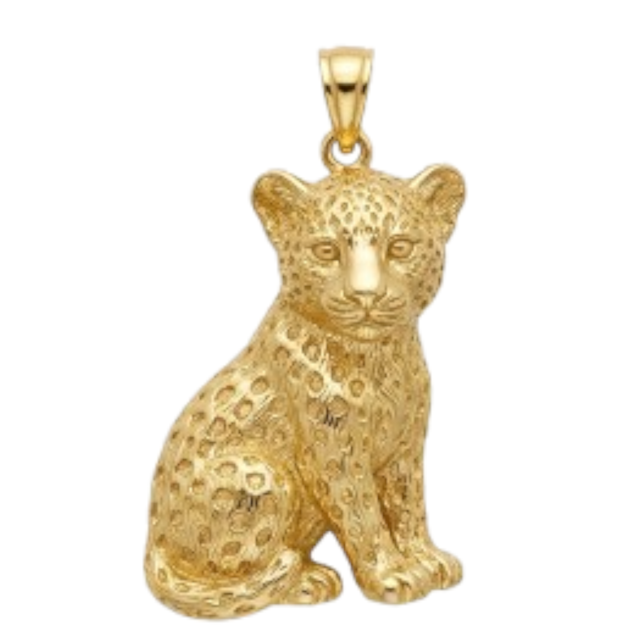 Leopard Cub Pendant – Gold, Silver & Brass Jewelry, Animal Charm, Gift for Wildlife and Jewelry Lovers