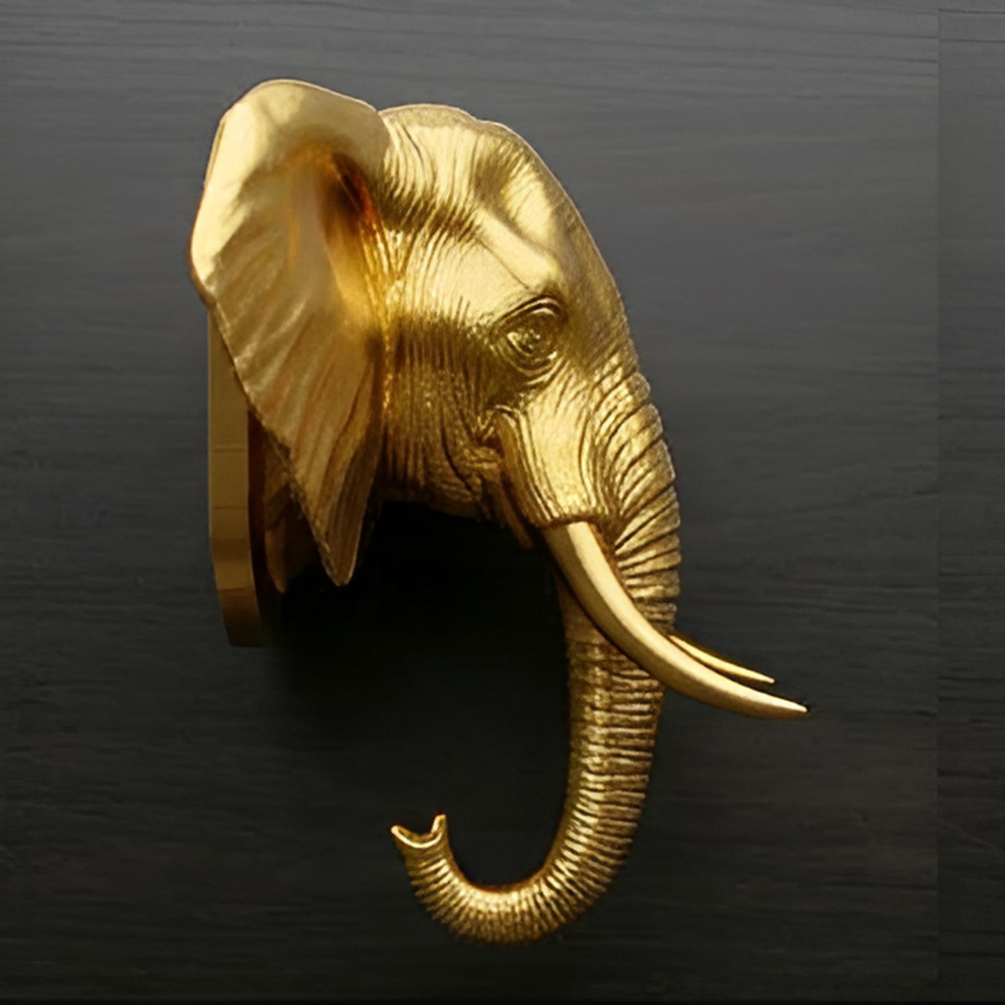Elephant Wall Mount 3D Print | PLA Gold Sculpture | Wildlife Wall Decor | Large 250mm Statement Piece | Elephant Head Art