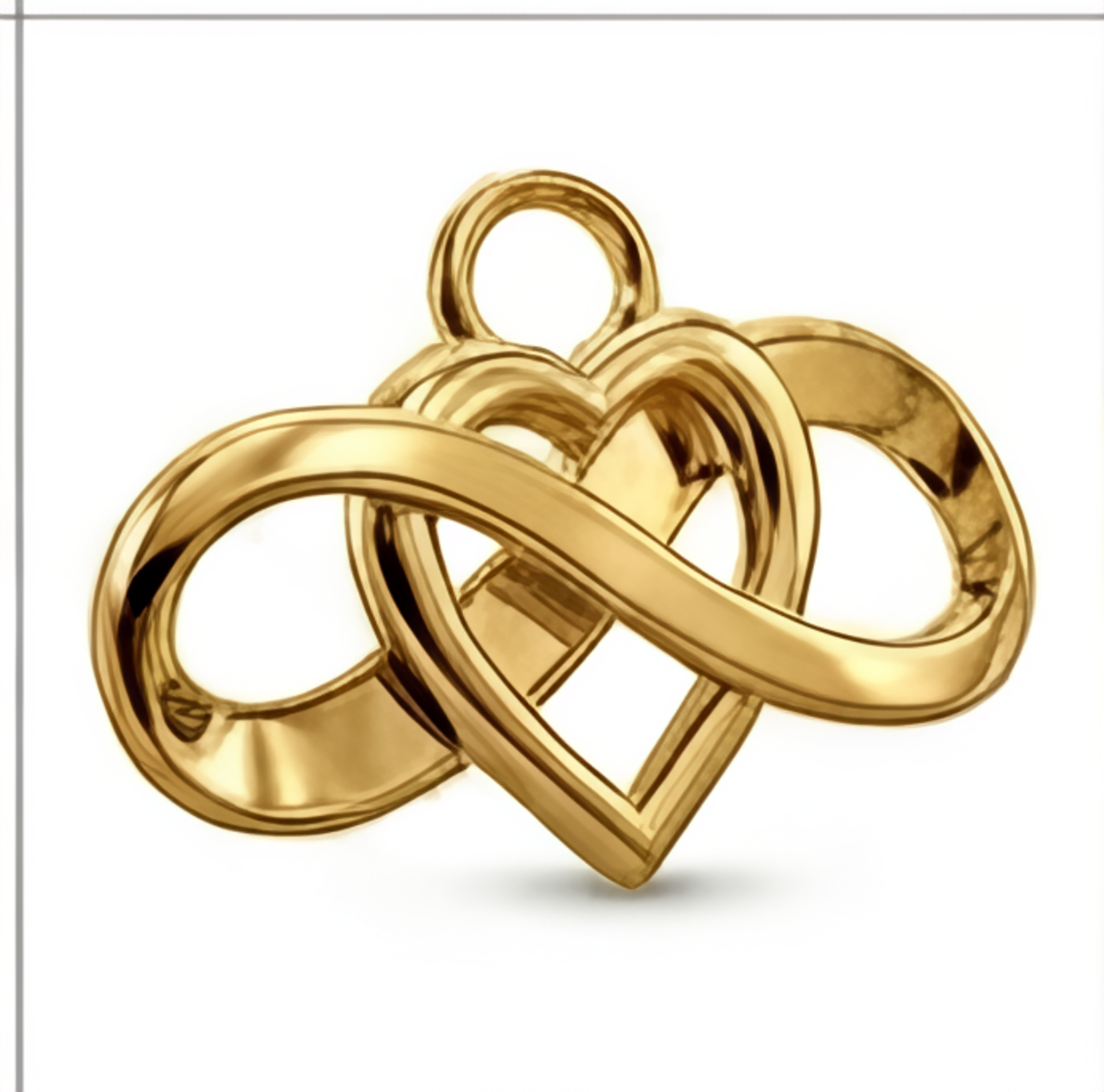 Infinity Heart Pendant Necklace – Solid Gold, Silver or Brass – Romantic Love Symbol Jewelry