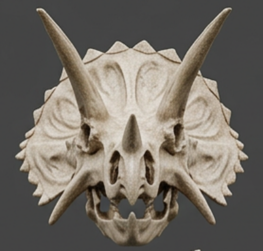 Triceratops Skull Replica 3D Print – Detailed Dinosaur Skull Model | PLA, Nylon & Resin