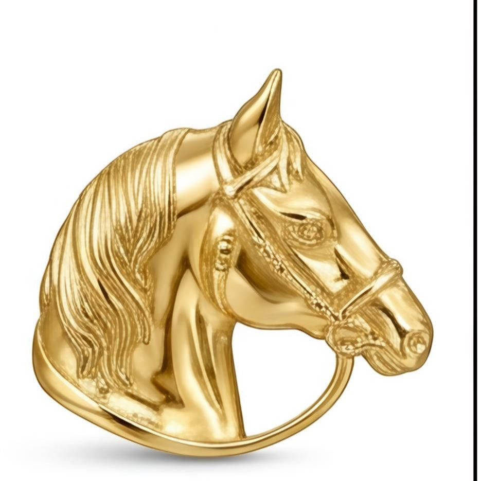 Horse Stud Earrings | 925 Sterling Silver & Brass | Equestrian Jewellery