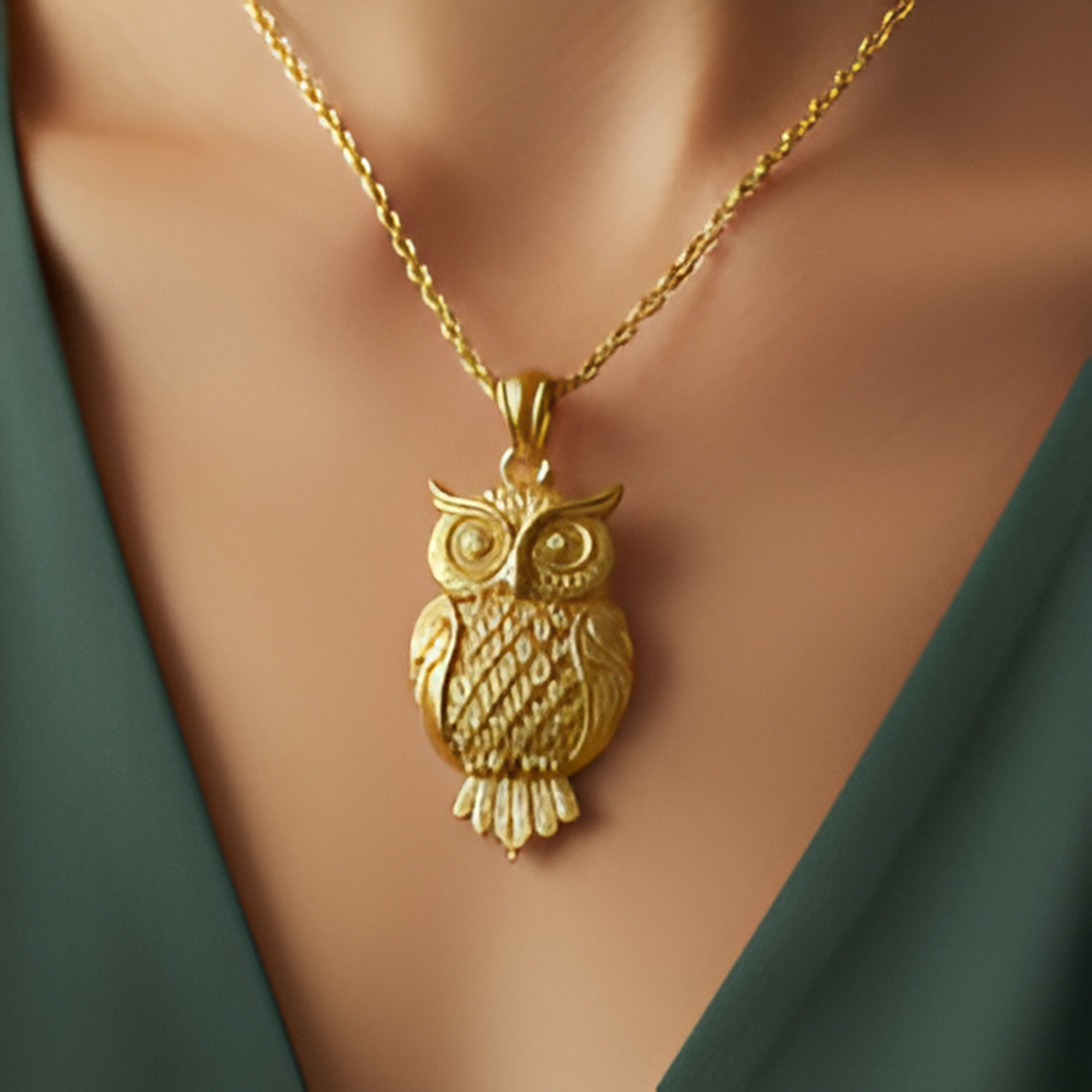 Owl Pendant Necklace | Gold, Silver & Brass | Minimalist Owl Charm Necklace