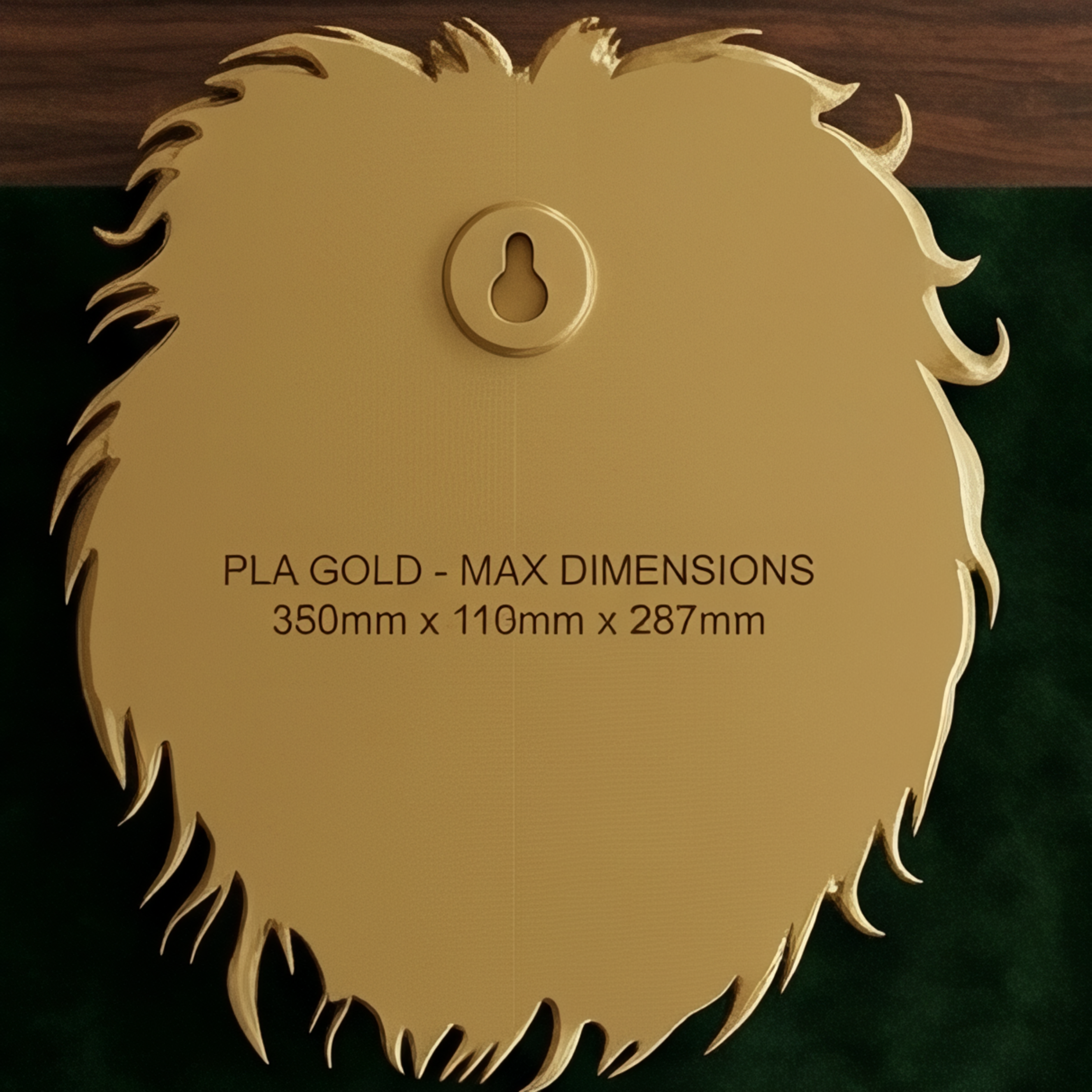 Lion Head Wall Mount PLA Sculpture 250mm | 3D Printed Lion Wall Art | Large Wall Decor | Handmade Animal Sculpture