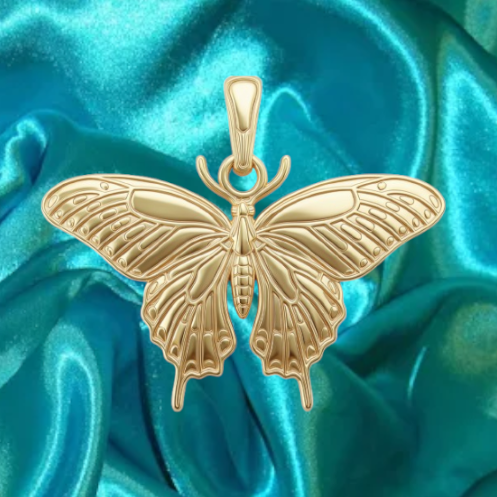 Black Swallowtail Butterfly Pendant – 23x20x5mm – Available in Gold, Silver & Brass