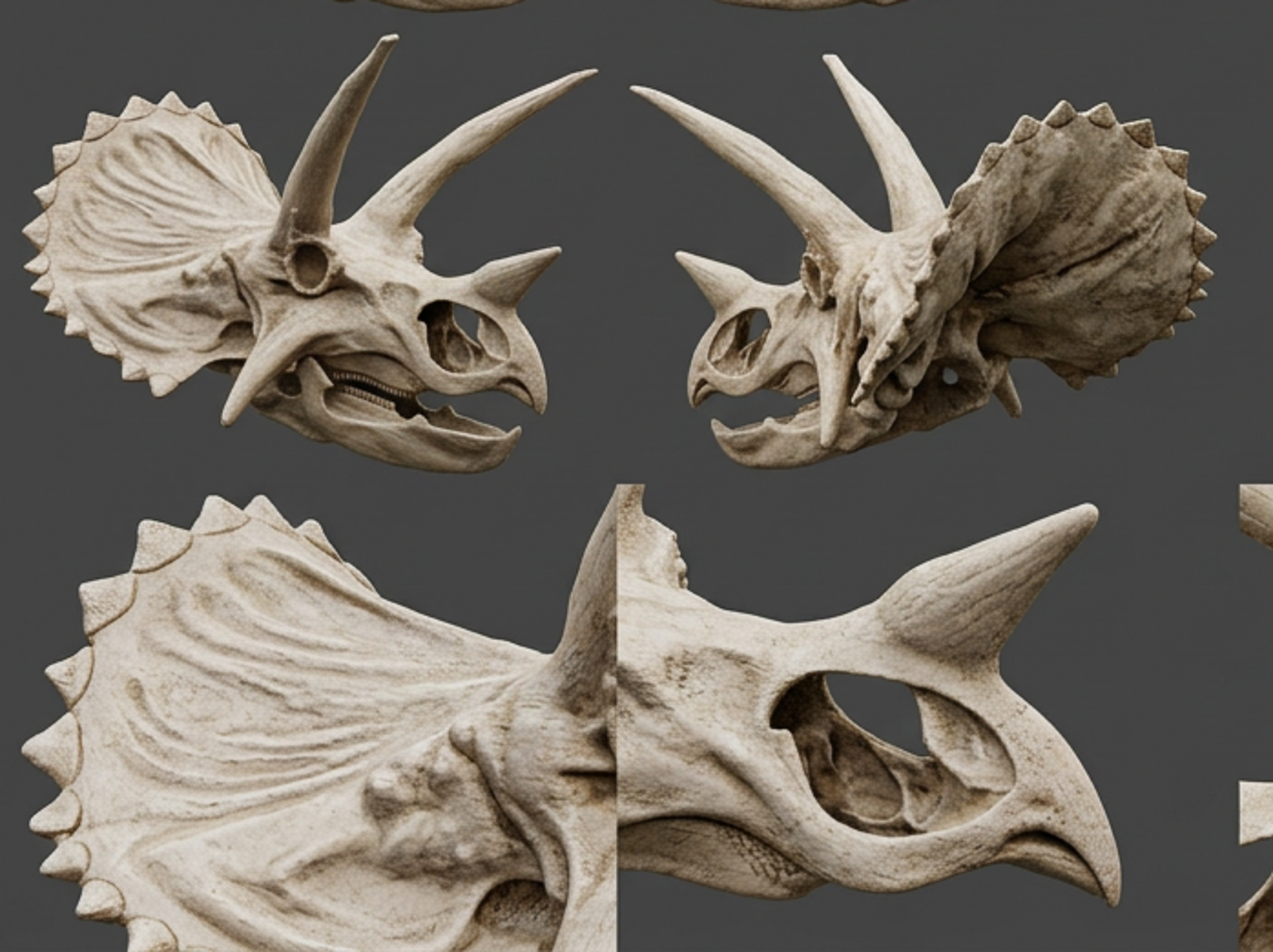 Triceratops Skull Replica 3D Print – Detailed Dinosaur Skull Model | PLA, Nylon & Resin