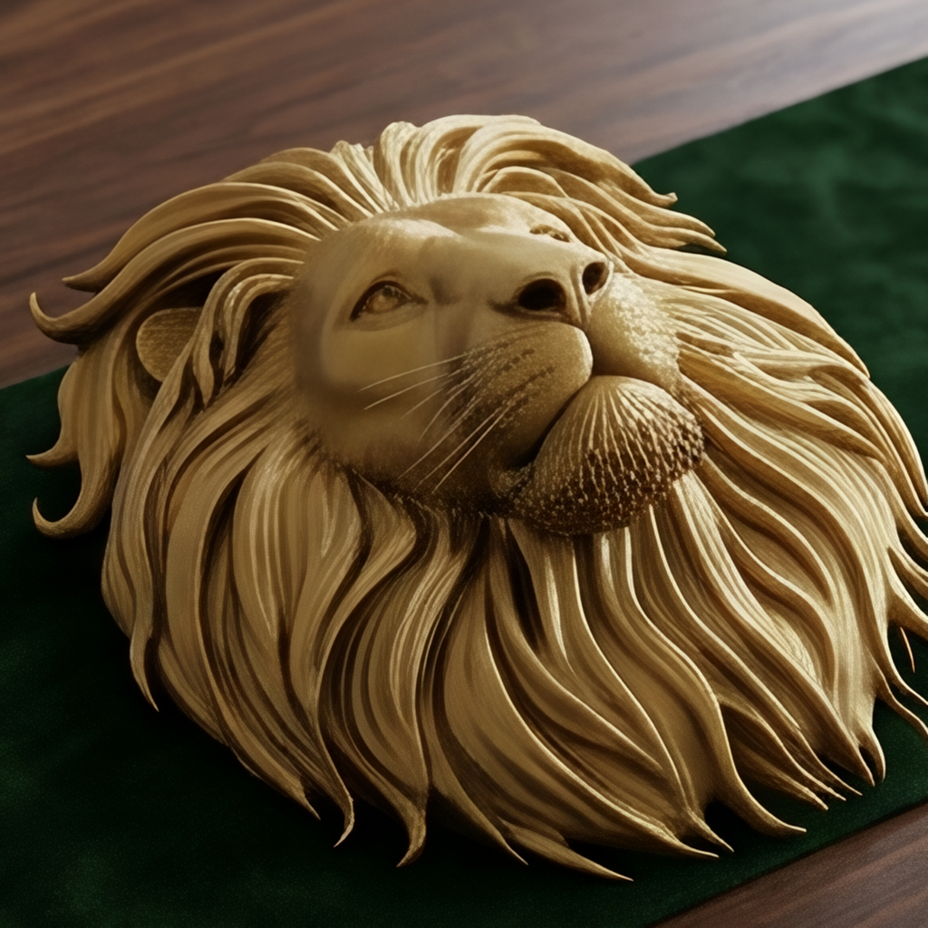 Lion Head Wall Mount PLA Sculpture 250mm | 3D Printed Lion Wall Art | Large Wall Decor | Handmade Animal Sculpture