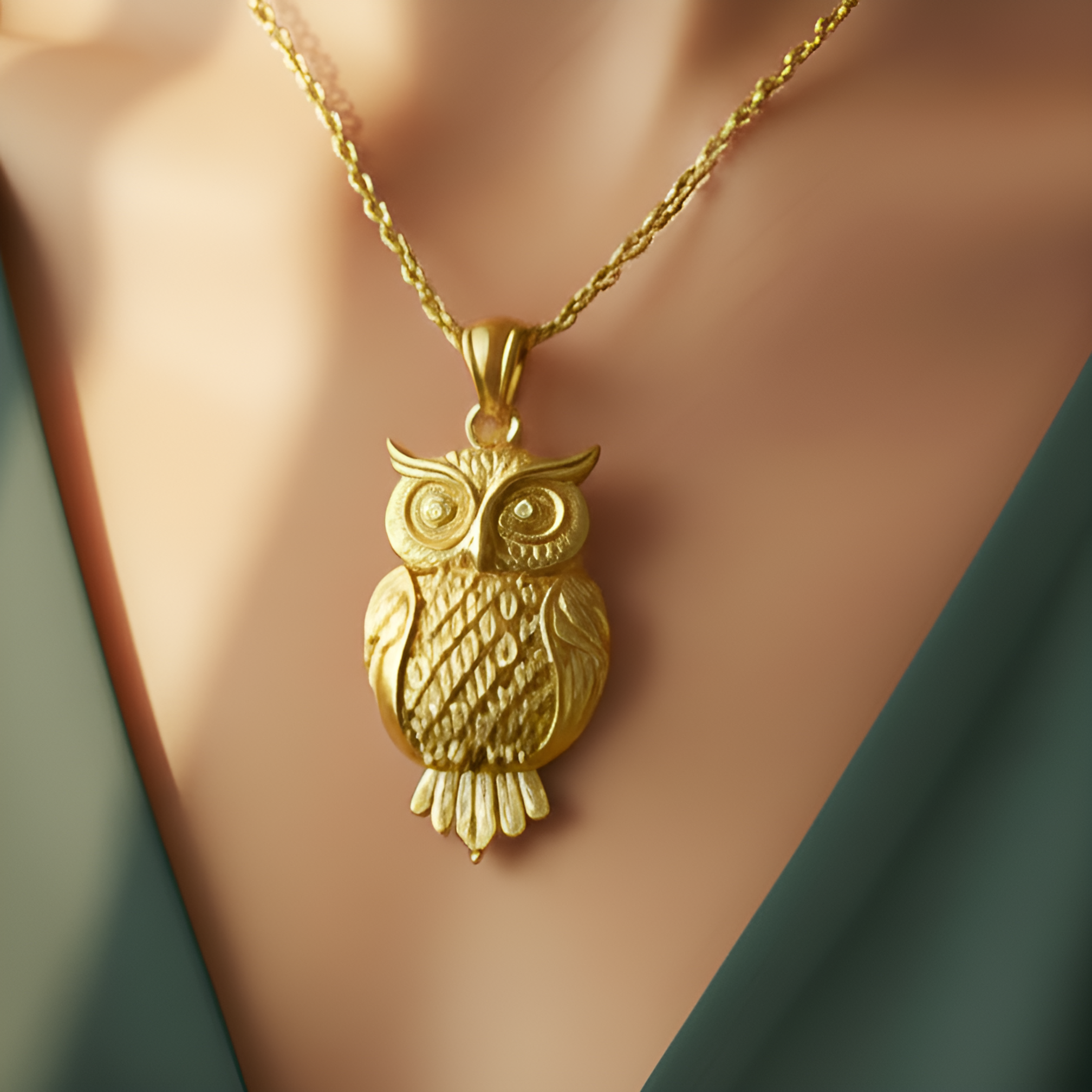 Owl Pendant Necklace | Gold, Silver & Brass | Minimalist Owl Charm Necklace