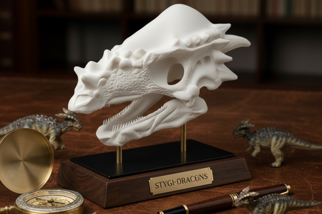 Pachycephalosaurus Skull 250mm | 3D Printed Dinosaur Skull Replica | Collectible Prehistoric Sculpture