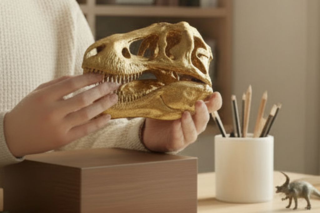 T-Rex Large Replica Skull 3D Print – Tyrannosaurus Rex Model – Highly Detailed Dinosaur Skull – PLA Resin Nylon – Prehistoric Decor Gift