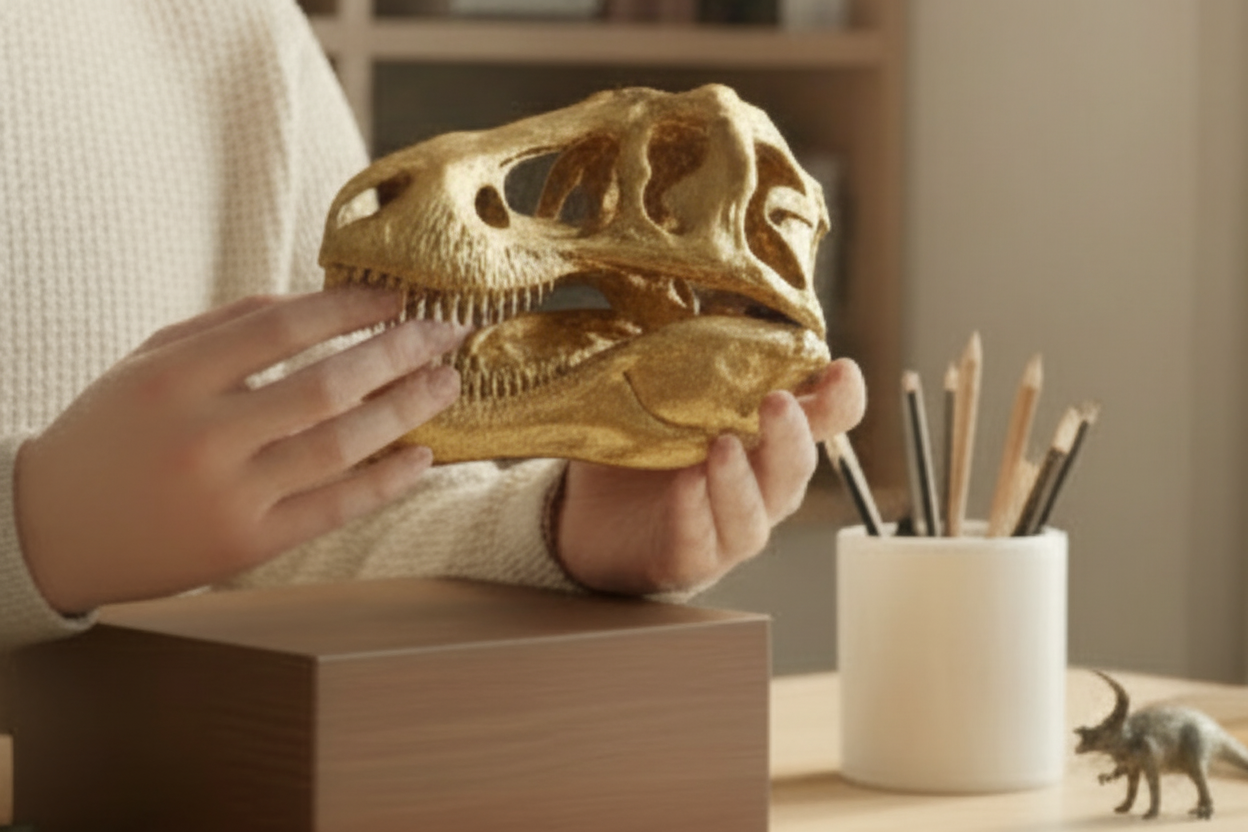 T-Rex Large Replica Skull 3D Print – Tyrannosaurus Rex Model – Highly Detailed Dinosaur Skull – PLA Resin Nylon – Prehistoric Decor Gift