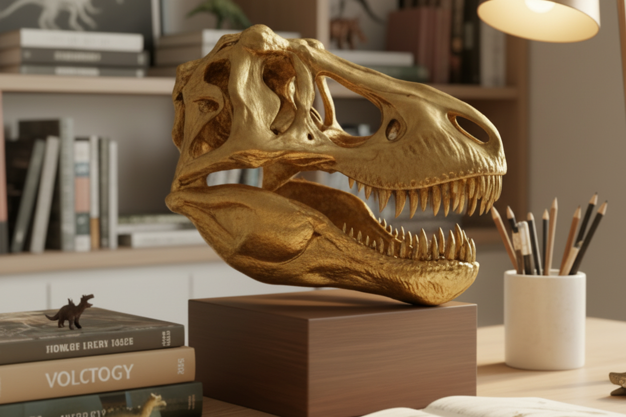 T-Rex Large Replica Skull 3D Print – Tyrannosaurus Rex Model – Highly Detailed Dinosaur Skull – PLA Resin Nylon – Prehistoric Decor Gift